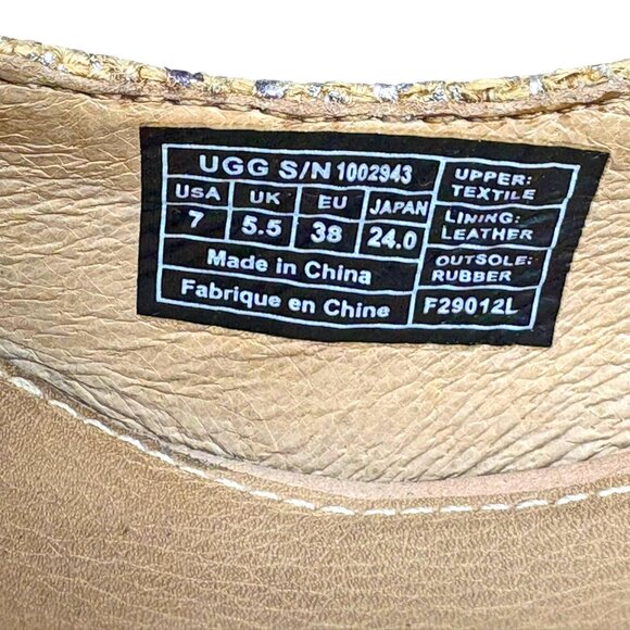 UGG Australia Toura Metallic Animal Print Peep-Toe D'Orsay Wedge - Picture 3 of 10